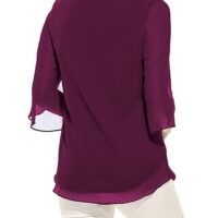 PLADO Women's and Girls Georgette Top Maroon - Image 2