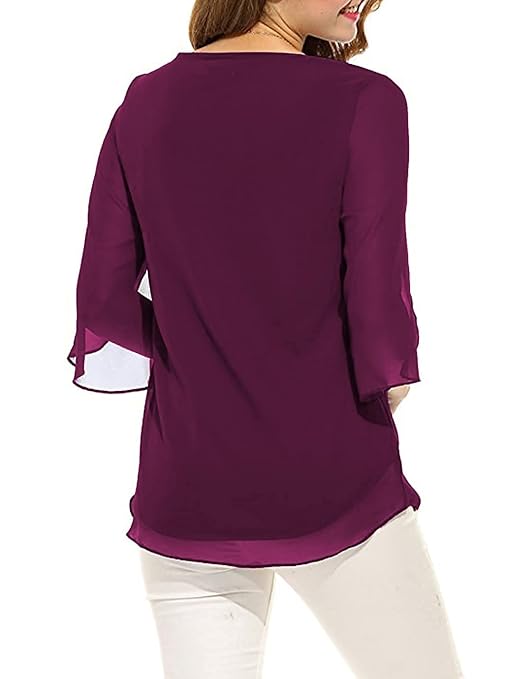 PLADO Women’s and Girls Georgette Top Maroon