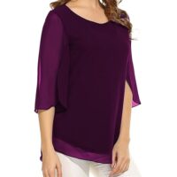 PLADO Women's and Girls Georgette Top Maroon - Image 3