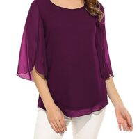 PLADO Women's and Girls Georgette Top Maroon - Image 4