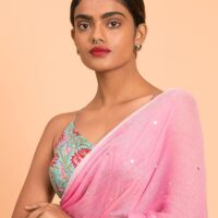 Suta Women's Plain Pure Cotton Saree Without Blouse| Pink Saree| Pink Cotton Saree Saree - Image 2