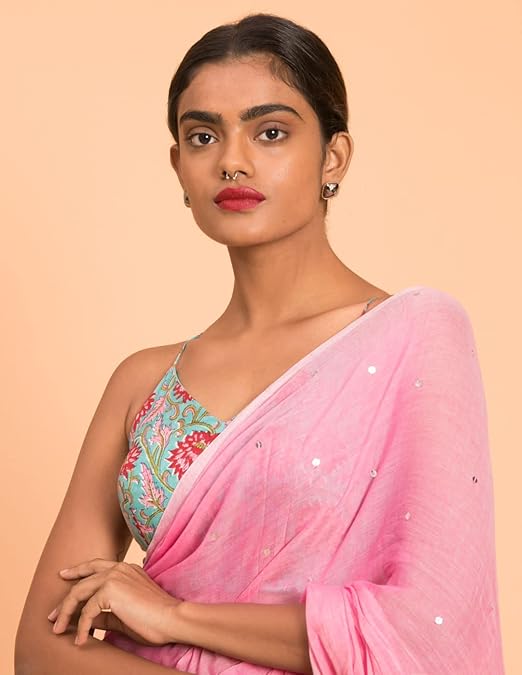 Suta Women’s Plain Pure Cotton Saree Without Blouse| Pink Saree| Pink Cotton Saree Saree