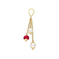 Sri Jagdamba Pearls Dealer 22k (916) Yellow Gold and Ruby Jewellery Set - Image 3