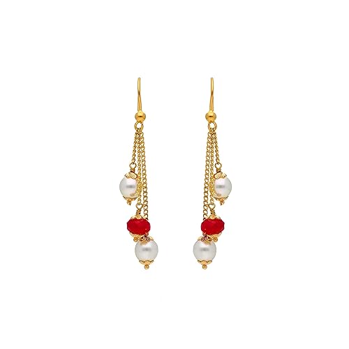 Sri Jagdamba Pearls Dealer 22k (916) Yellow Gold and Ruby Jewellery Set