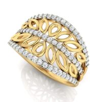 Avsar 18k (750) Yellow Gold and Solitaire Ring for Women - Image 3