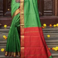 KARAGIRI Womens Silk Pista Saree With Blouse Piece - Image 2